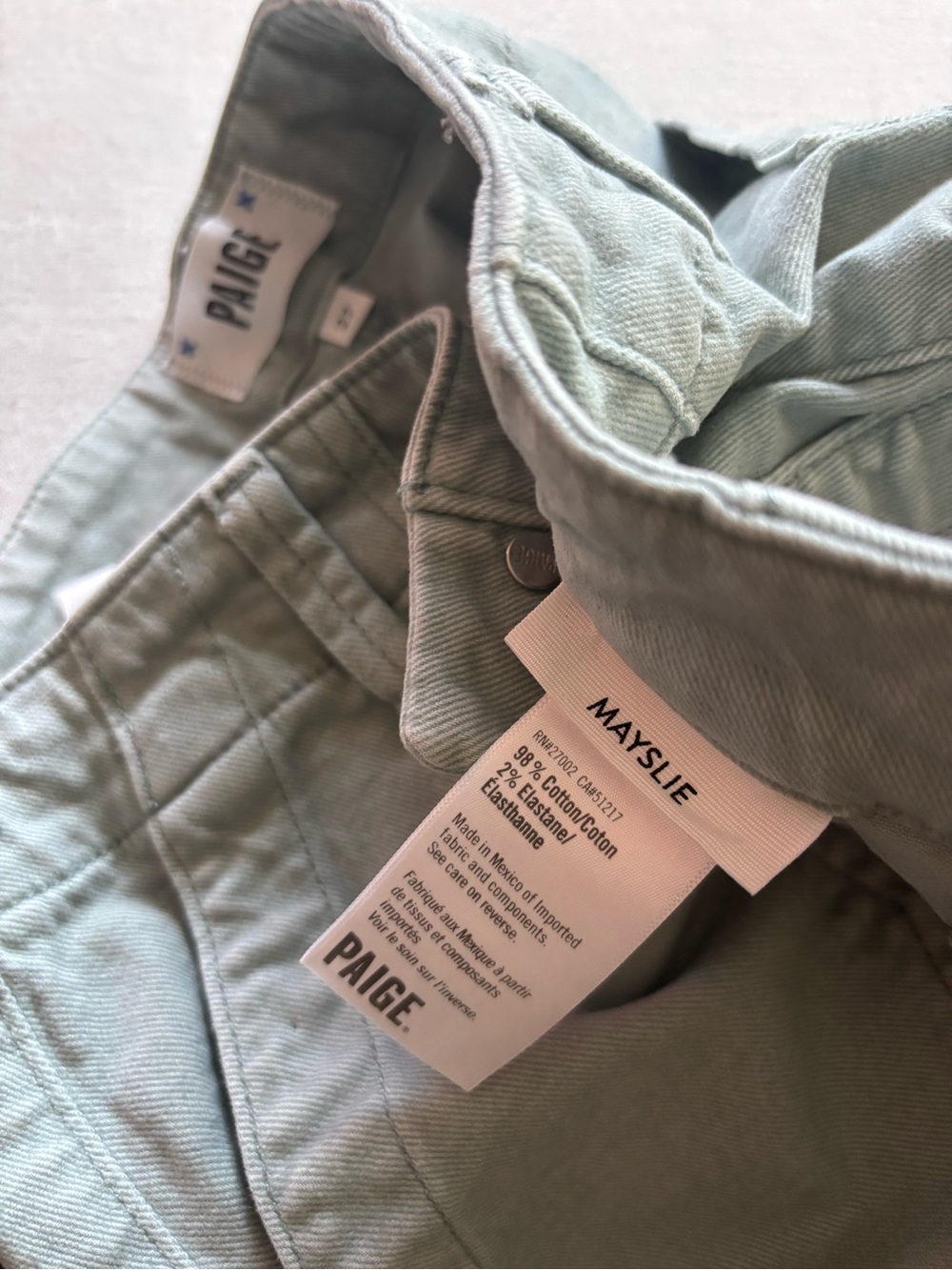 Paige Mayslie Mid Rise Straight Ankle Jeans Vintage Dusty Sage Size 27 Style 760 - Picture 4 of 13